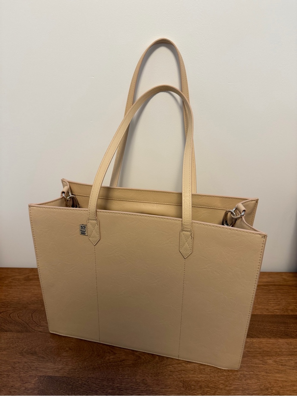Beige work tote